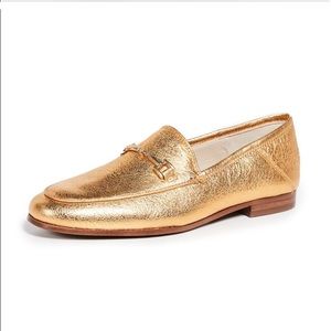 Sam Edelman Gold Crinkle Loraine Bit Loafer